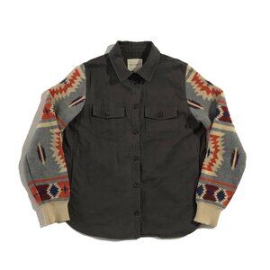 Thread & Supply Shacket Mens Size S Green Collared Sedona Aztec Southwestern